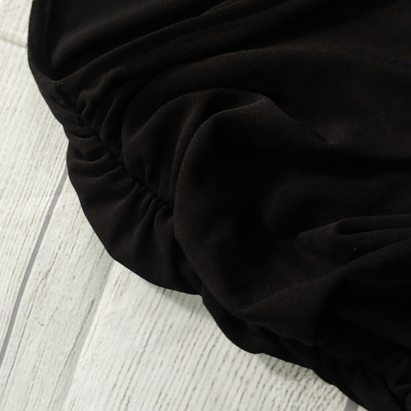 Sue Wong Black Ruched Sleeve Open Back Cocktail Dress - Picture 7 of 12